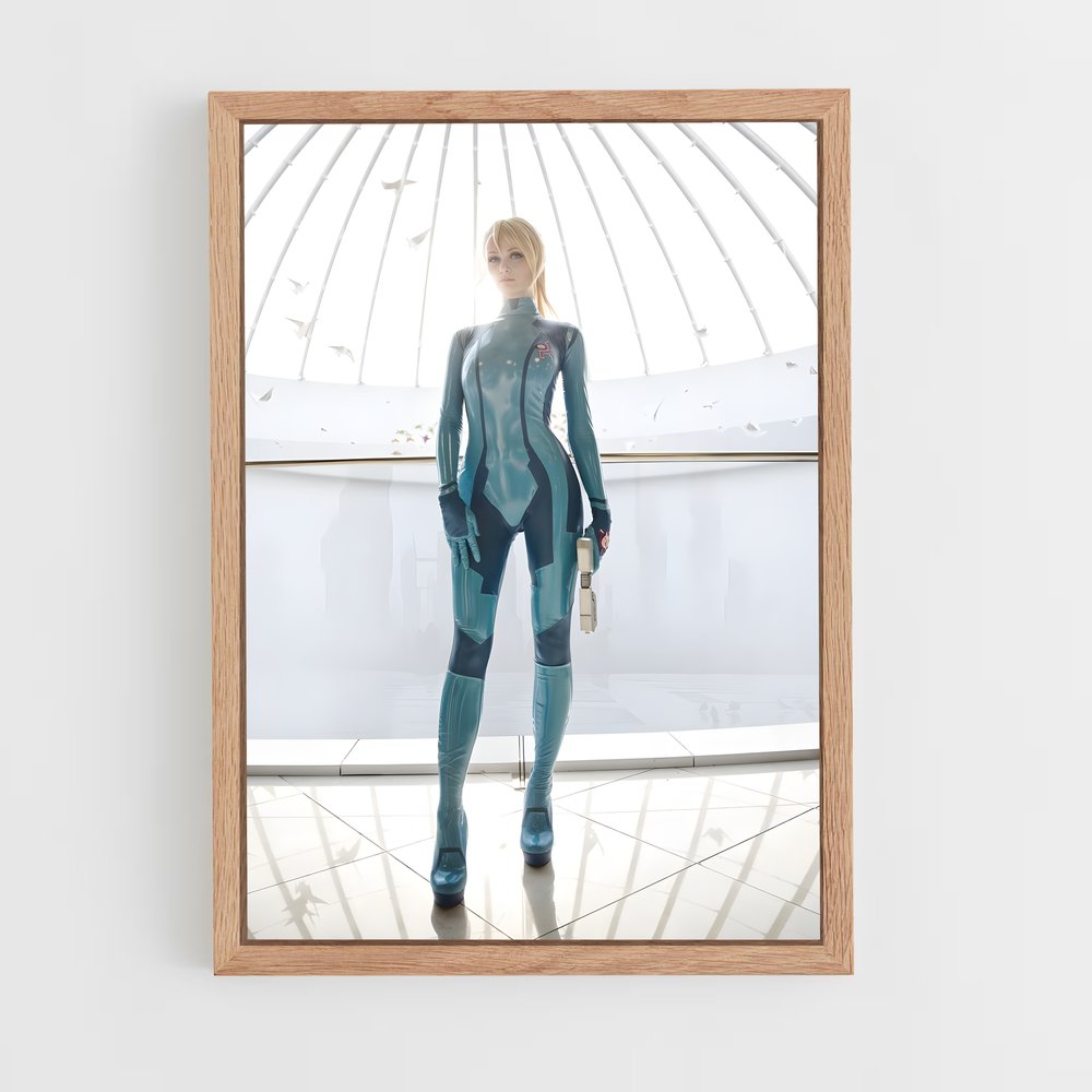 Poster Samus en Bleu – affiche Metroid (vue 4)